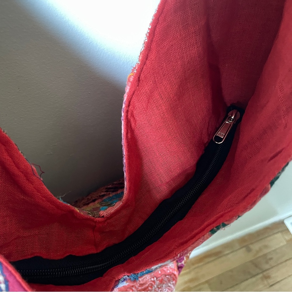 VINTAGE Banjara Patchwork Embroidered Shanti Hobo Bag Slouchy Boho Festival - Picture 9 of 12